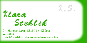 klara stehlik business card